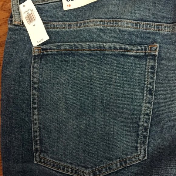 OLD NAVY OG STRAIGHT HIGH RISE JEANS WOMENS 18 BLUE STRETCH DENIM ANKLE 39"x28" - Picture 16 of 16